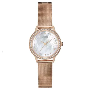 Guess Chelsea Rose Gold Mesh Bracelet Mother of pearl Dial Quartz Watch for Ladies - W0647L2