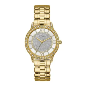 Guess Ethereal Gold Stainless Steel Silver Dial Quartz Watch for Ladies - W1013L2