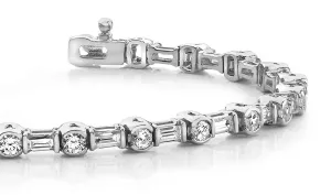 Half Bezel And Channel Set Lab-Grown Diamond Bracelet with 5.04 ct.(finished) 4x2mm, 3mm