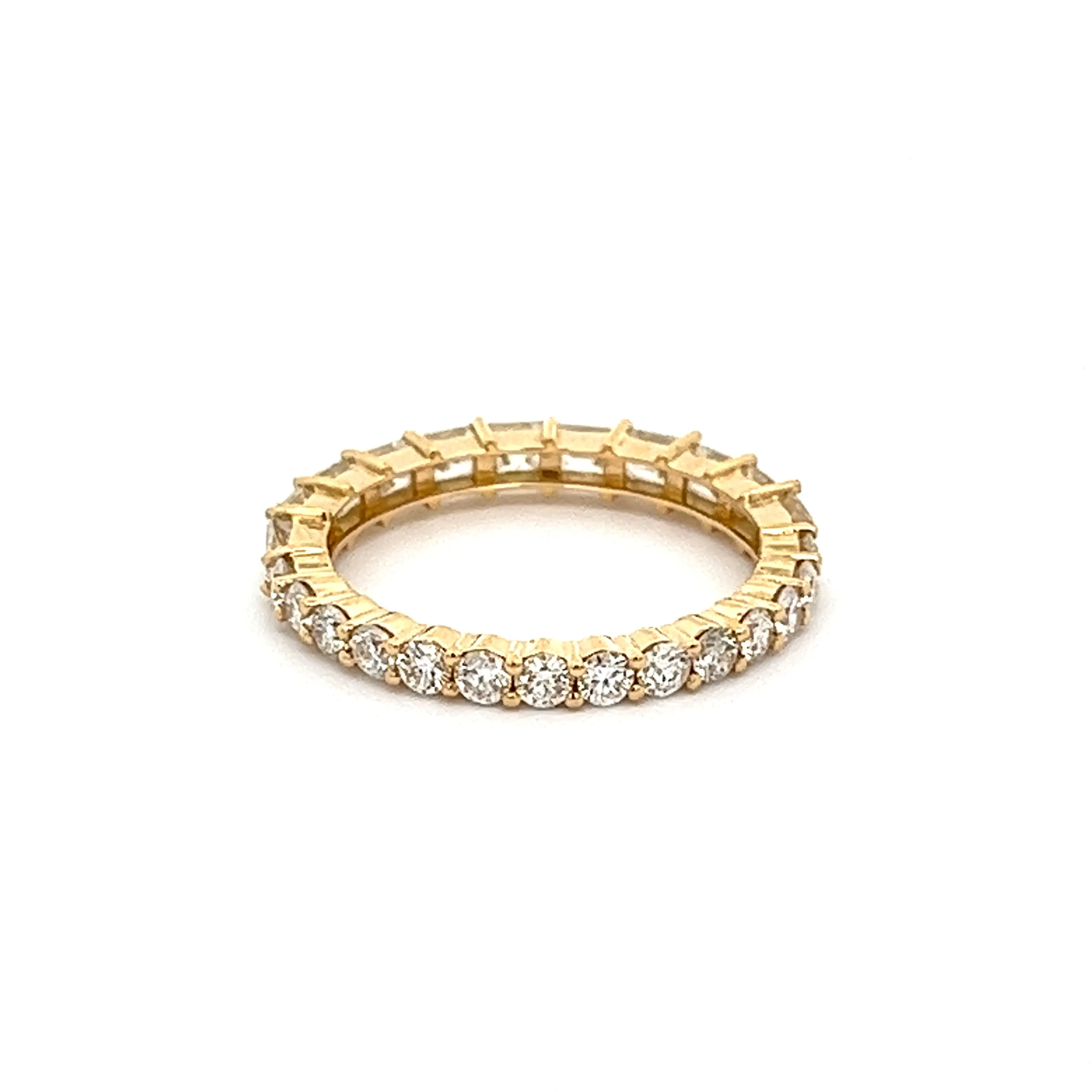 Half Round - Half Baguette Diamond Eternity Band