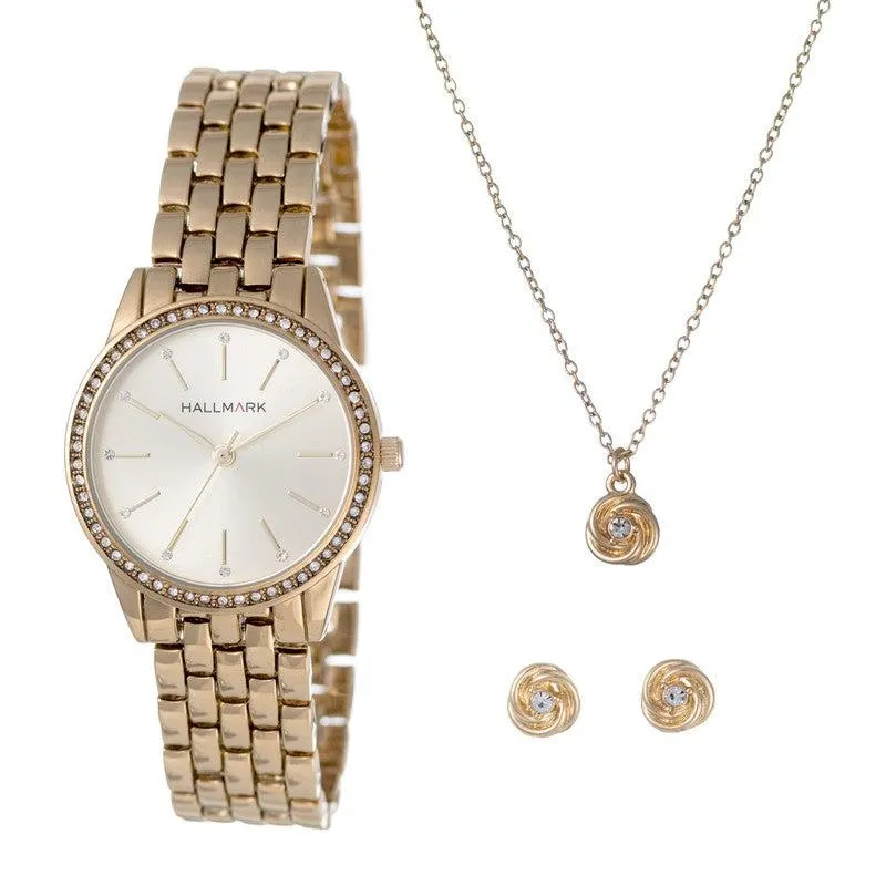 Hallmark Ladies Gold Watch 3 Piece Box Set- HBSL4054