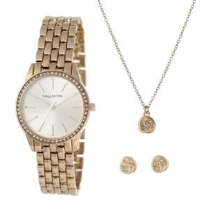 Hallmark Ladies Gold Watch 3 Piece Box Set- HBSL4054