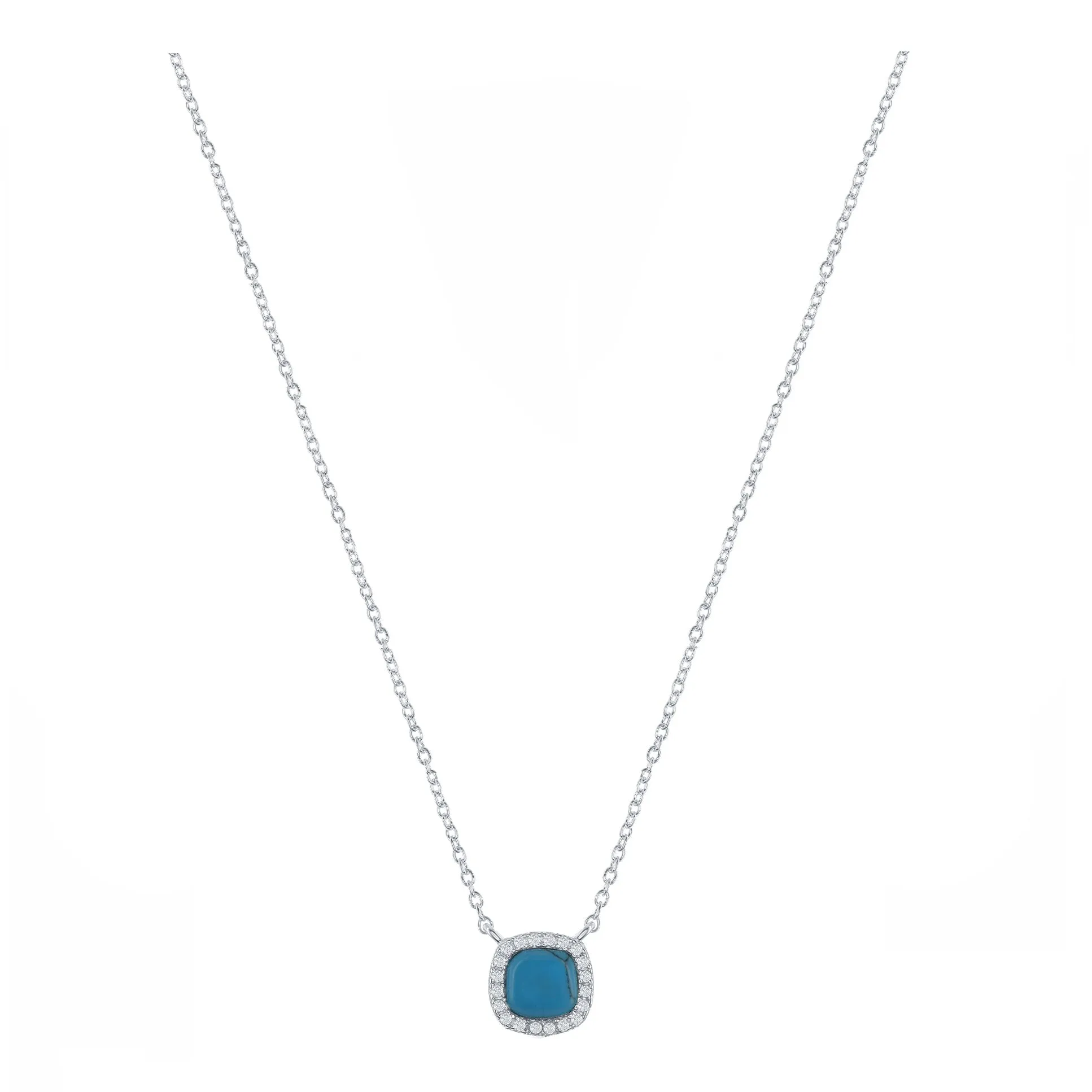 Halo Turquoise Square Necklace