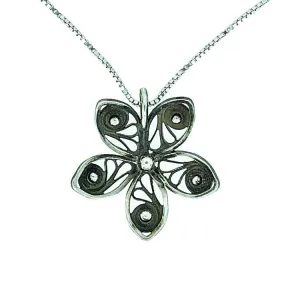 Handmade Icelandic Filigree Flower - Oxidised