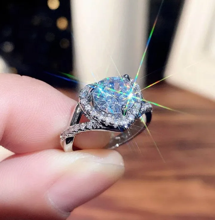 Heart Ring | Womens Heart Ring | Engagement Ring | Heart Shape Ring | Ring for Girlfriend | Love Ring | Halo ring | Diamond Heart Ring