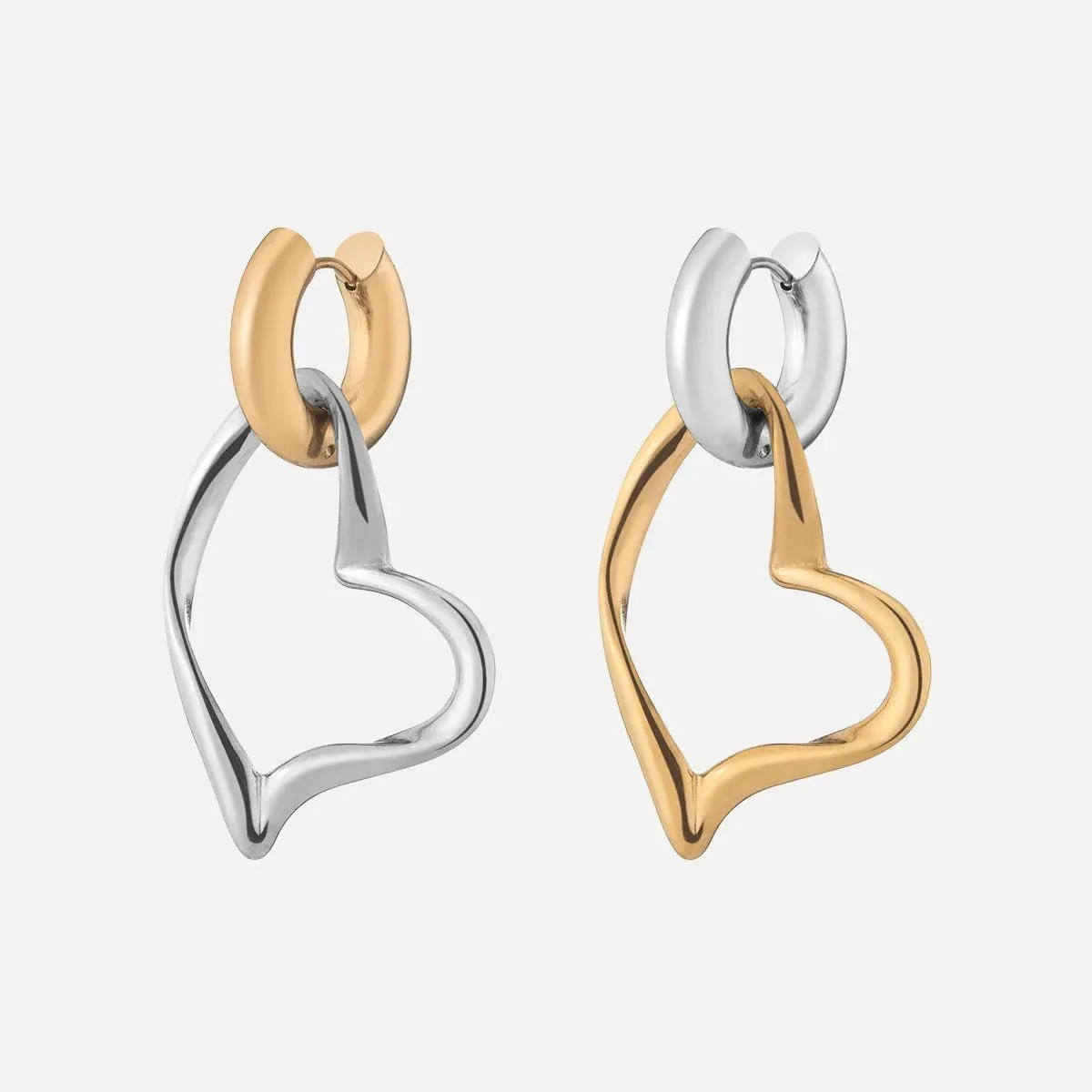 Heavy Metal Heart Earrings
