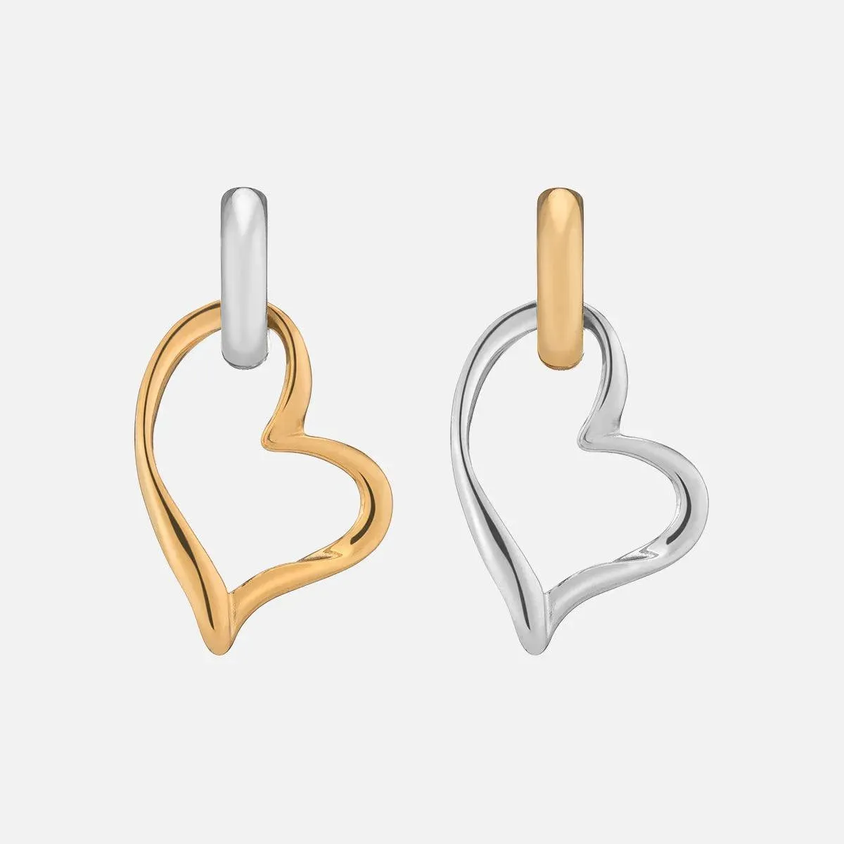 Heavy Metal Heart Earrings
