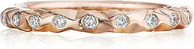 Henri Daussi Burnished Diamond Wedding Band