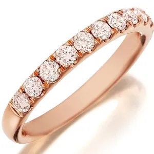Henri Daussi Pink Diamond Pave Band