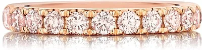 Henri Daussi Pink Diamond Pave Band