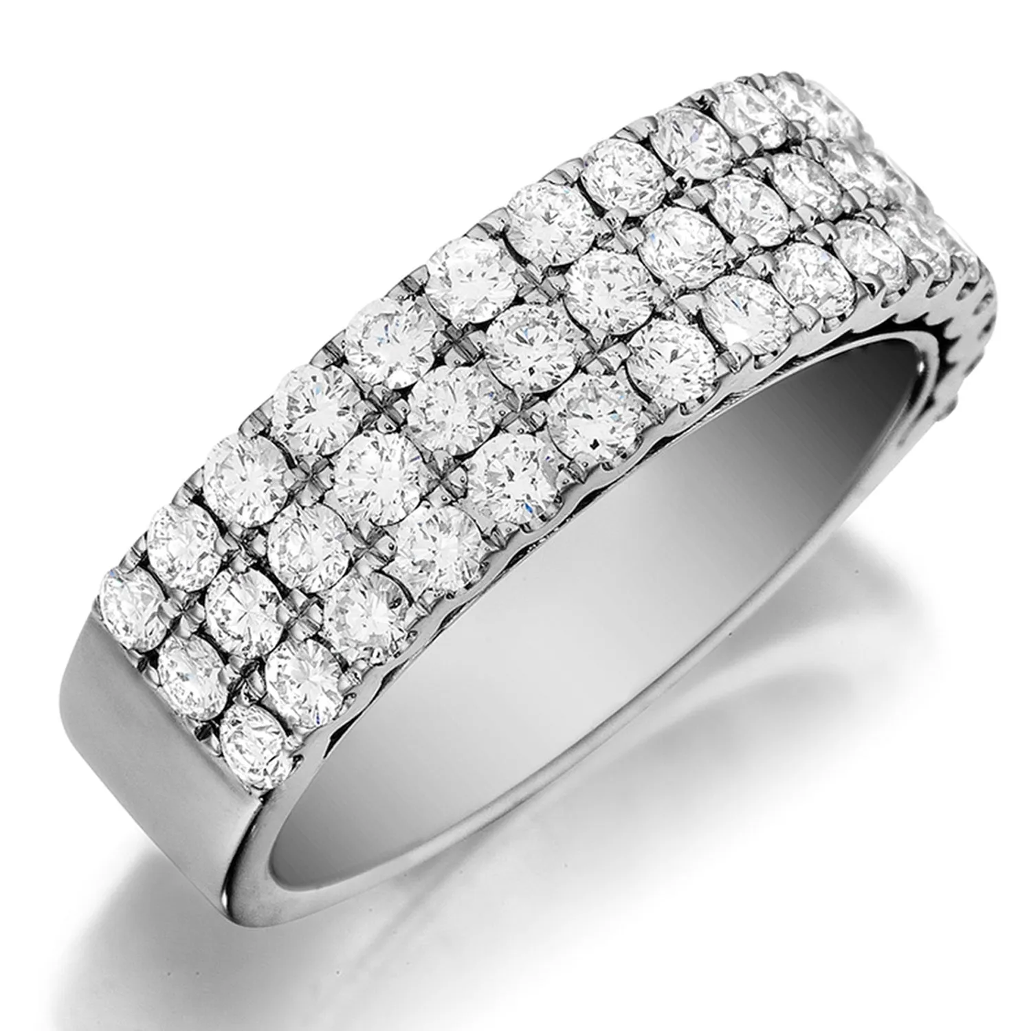 Henri Daussi Three Row Diamond Band
