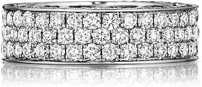 Henri Daussi Triple Row Diamond Band