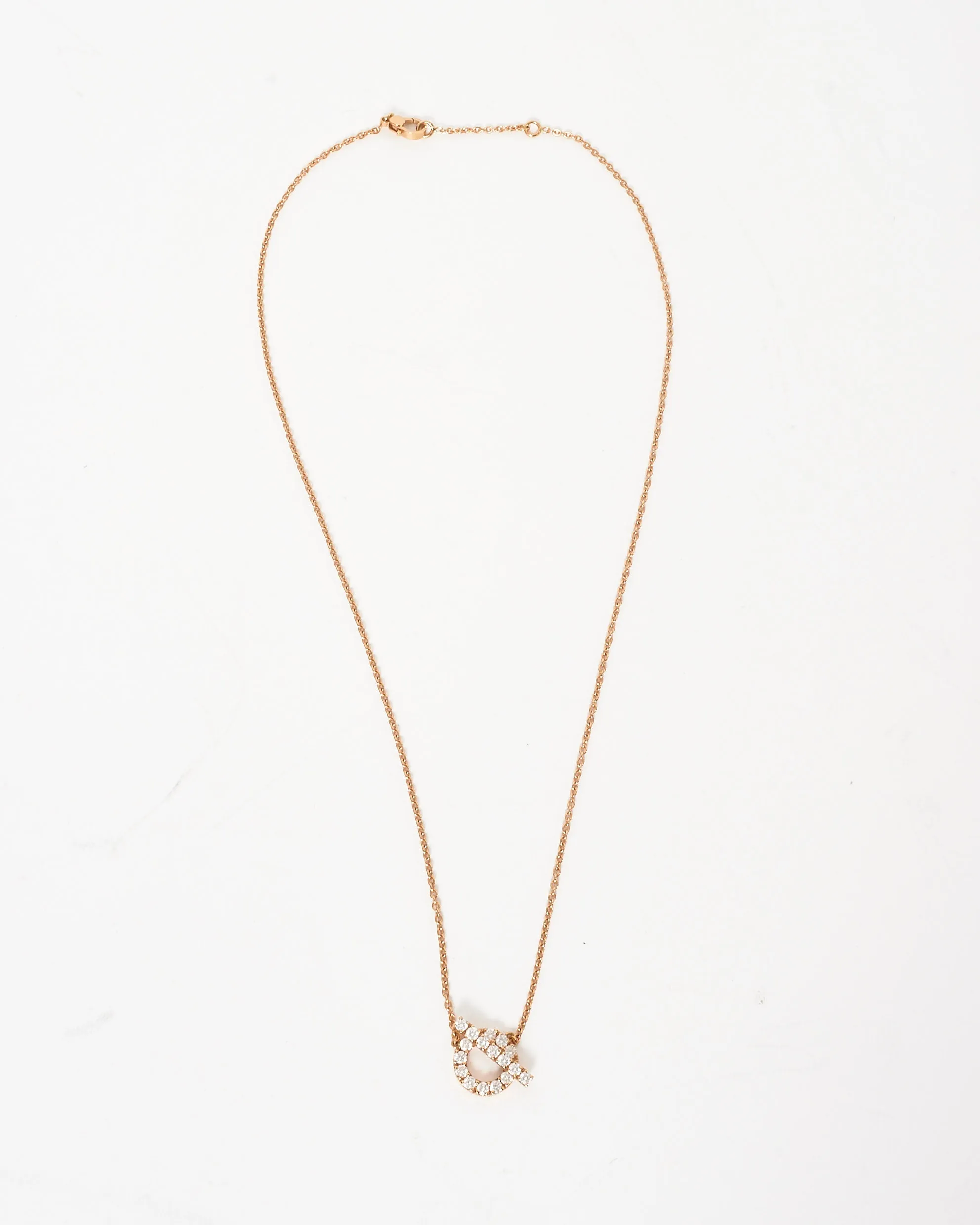 Hermès Rose Gold & Diamond Finesse Pendant Necklace