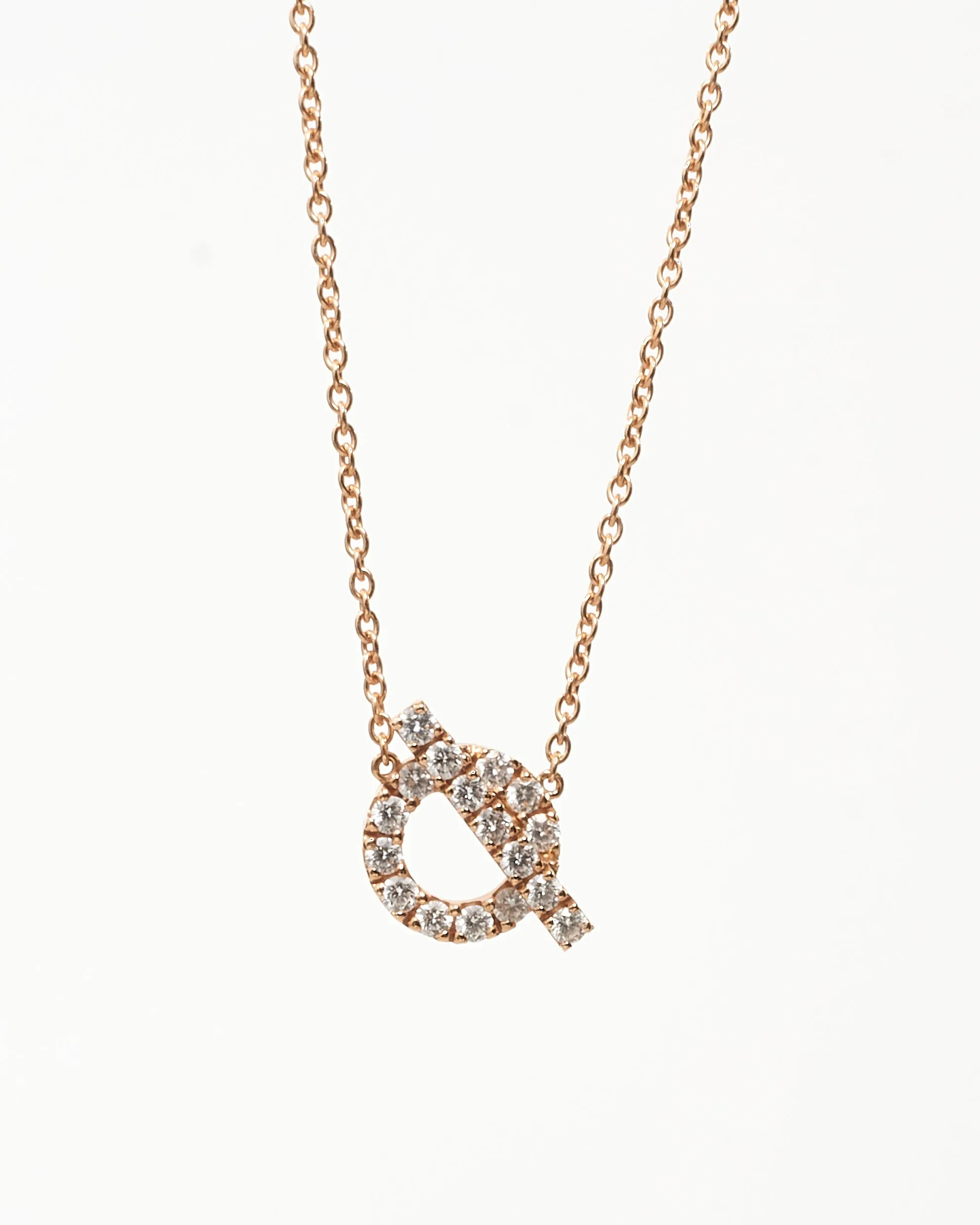Hermès Rose Gold & Diamond Finesse Pendant Necklace