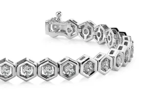 Hexagon Link Diamond Bracelet with 1.50 ct.(finished) 2.2mm