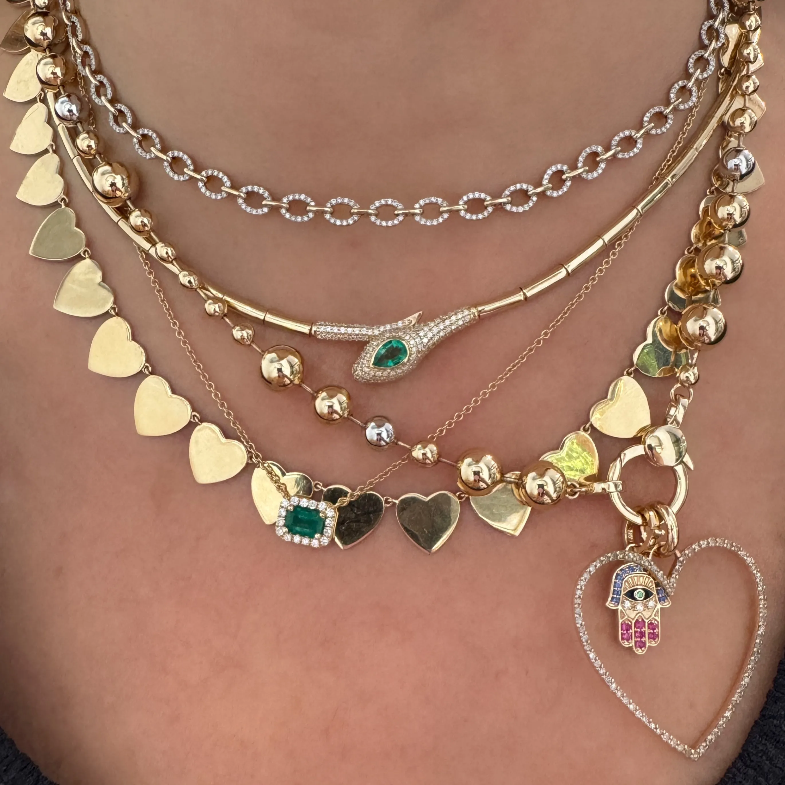 High Polish Mixed Ball Chain Necklace