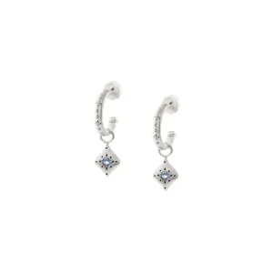 Hoops with Aquamarine Silver Night Charms