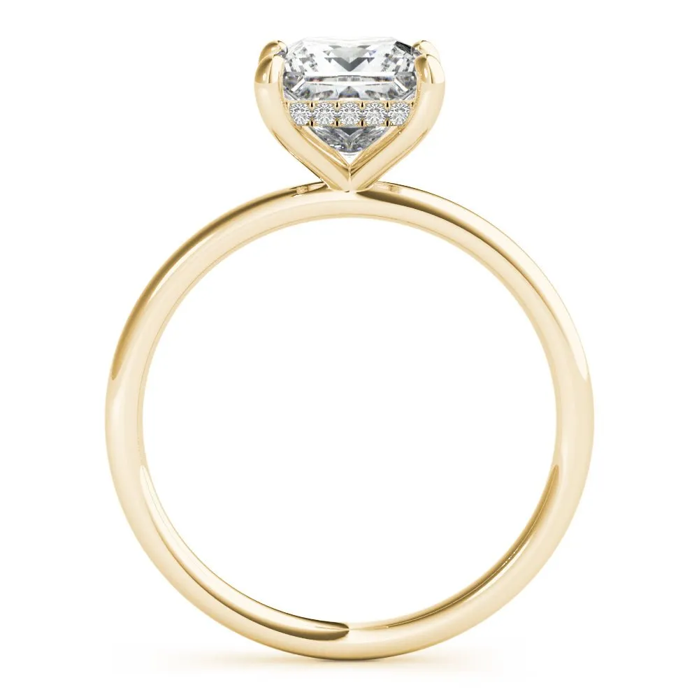 Houston Princess Cut Hidden Halo Solitaire Engagement Ring