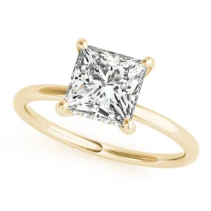 Houston Princess Cut Hidden Halo Solitaire Engagement Ring