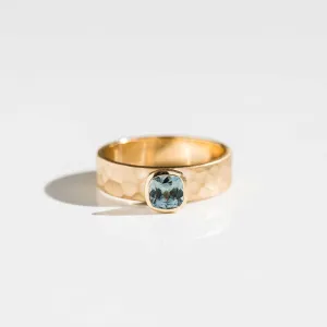Ice Blue Montana Sapphire Cushion Ring in 14k Gold