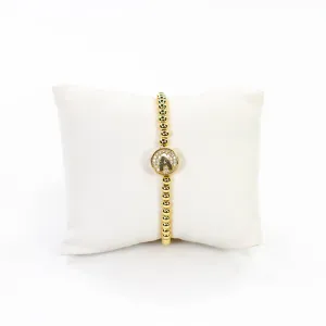 Initial Simulated Diamond Bracelet: A