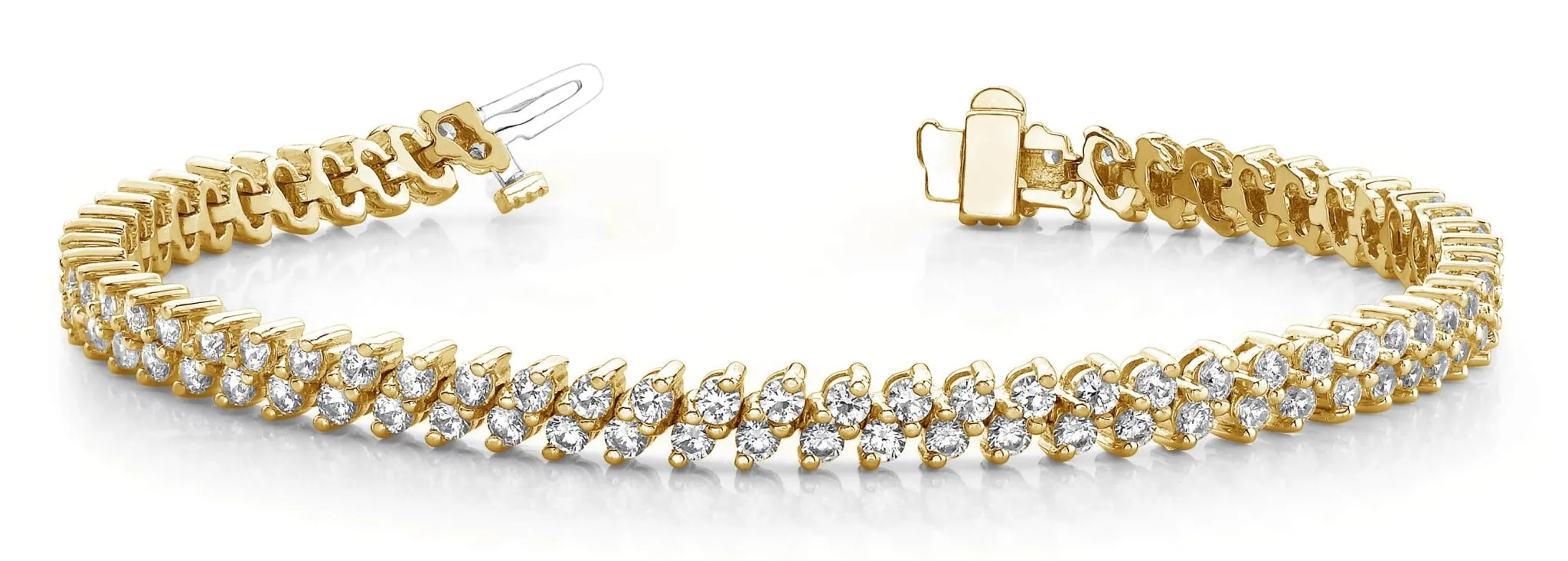 Italic Diamond Tennis Diamond Bracelet with 6.15 ct.(finished) 2.5mm