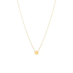 Itty Bitty Clover Necklace in Yellow Gold