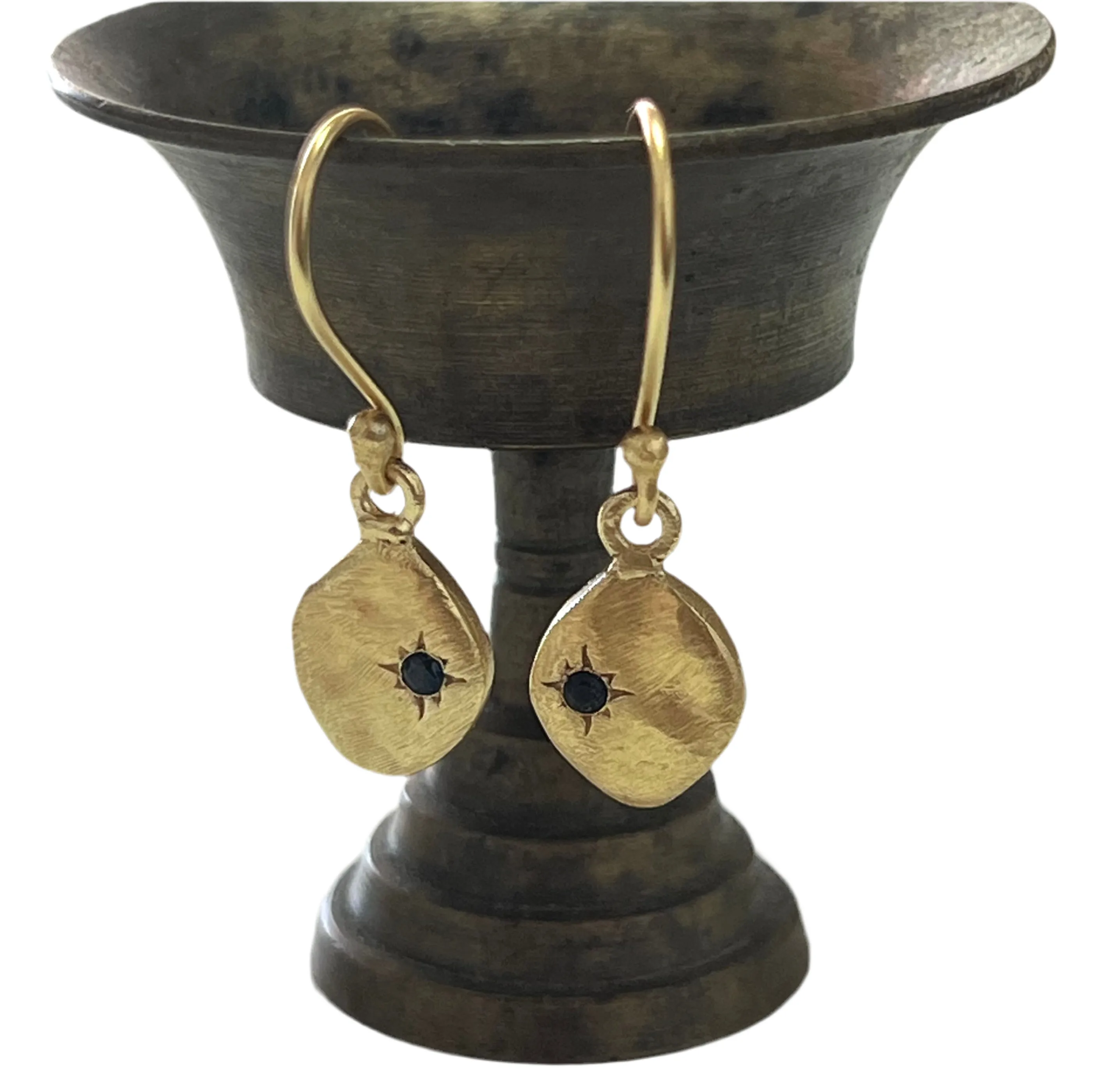 Jaipur gold jewellery || signet stone drop earring