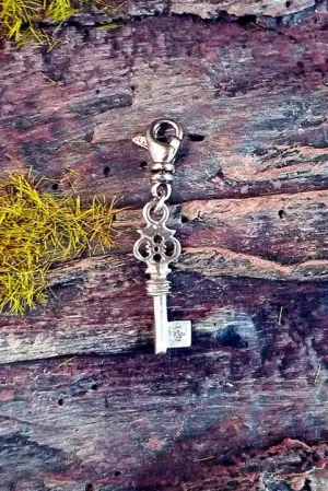 Julez Bryant Skeleton Key Diamond Charm in 14K White Gold