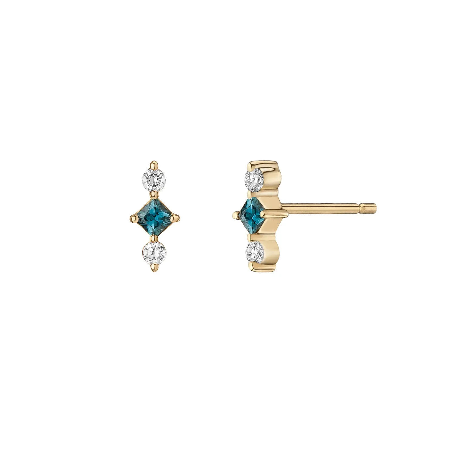 Juno Studs ~ Teal Sapphire