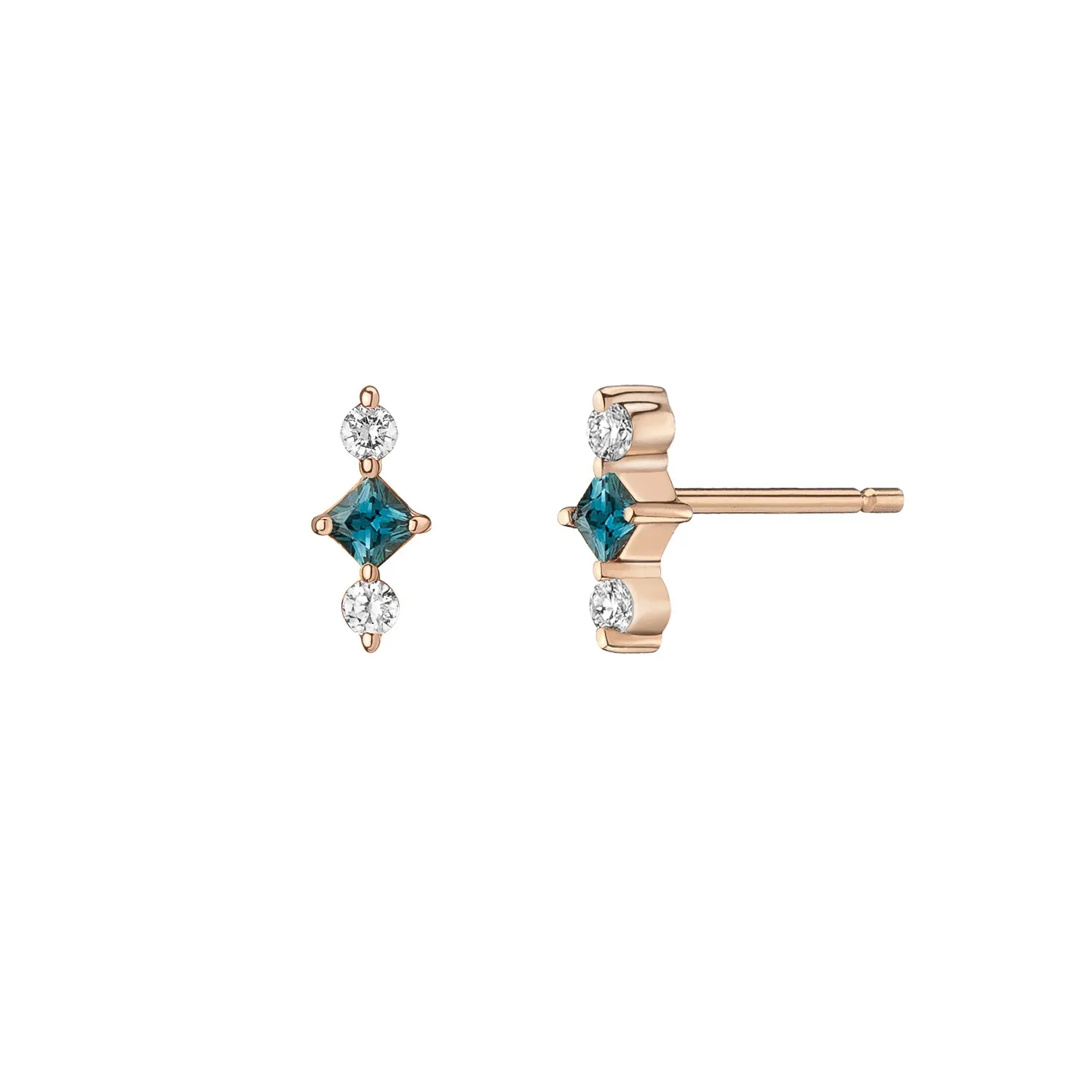 Juno Studs ~ Teal Sapphire