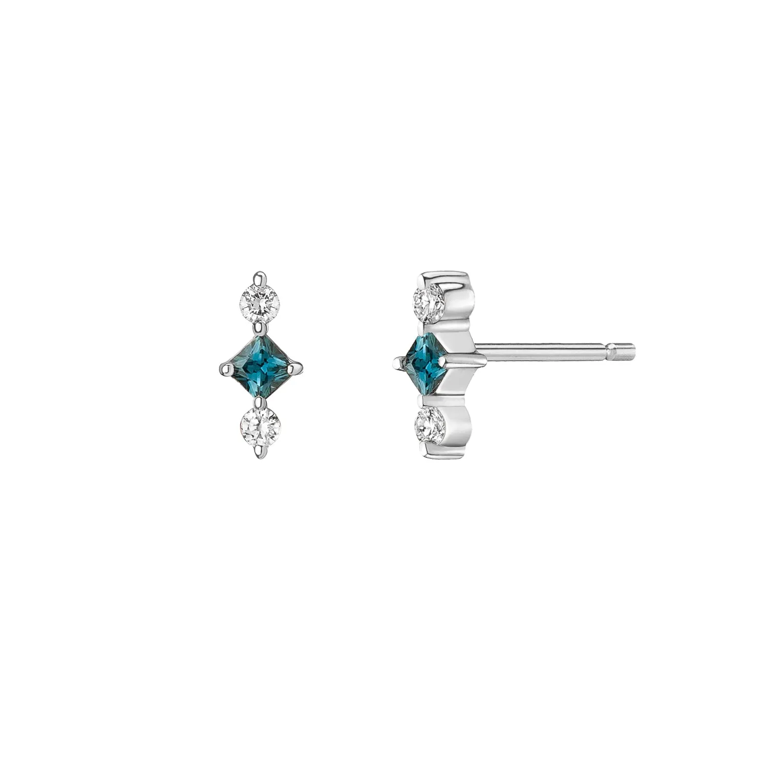 Juno Studs ~ Teal Sapphire