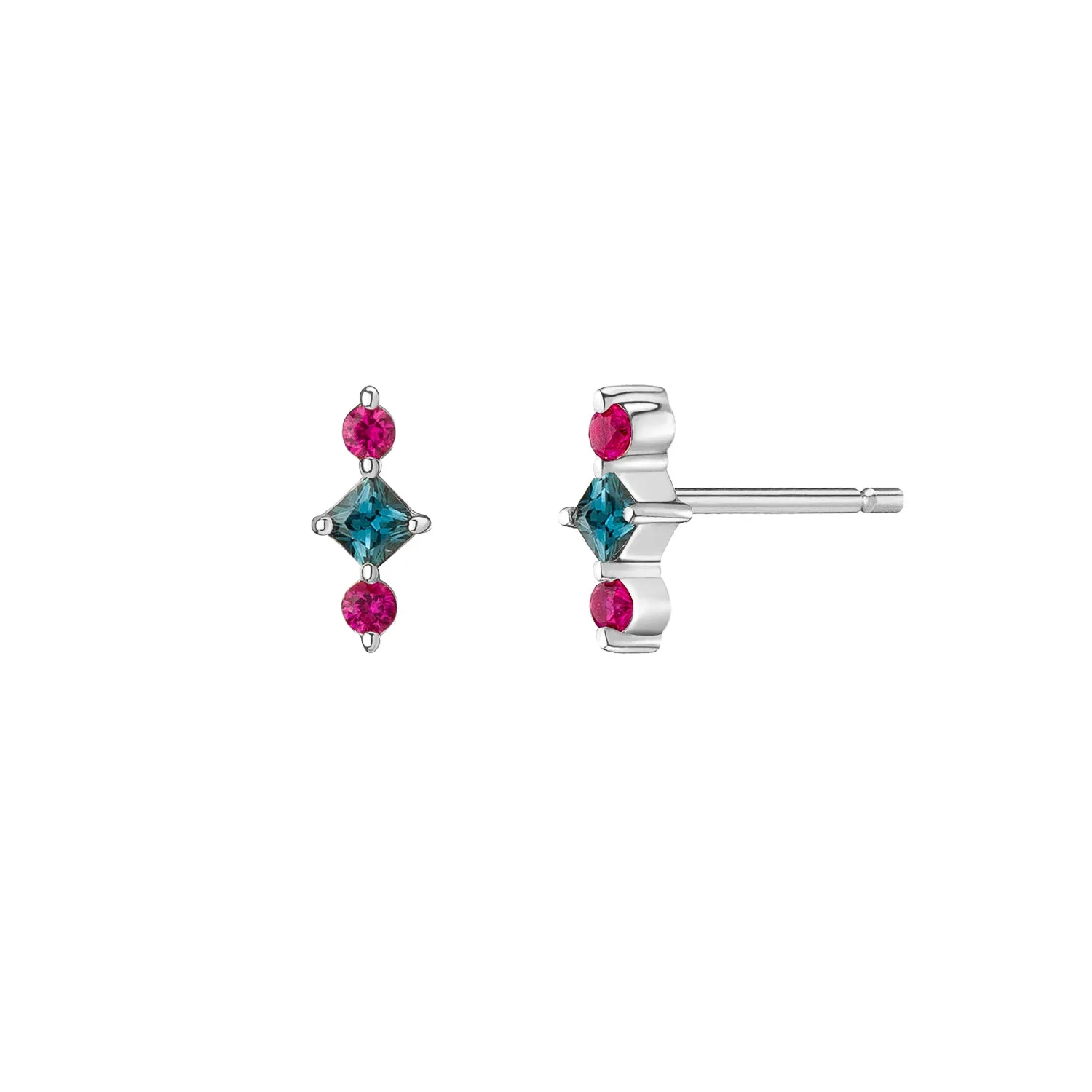 Juno Studs ~ Teal Sapphire