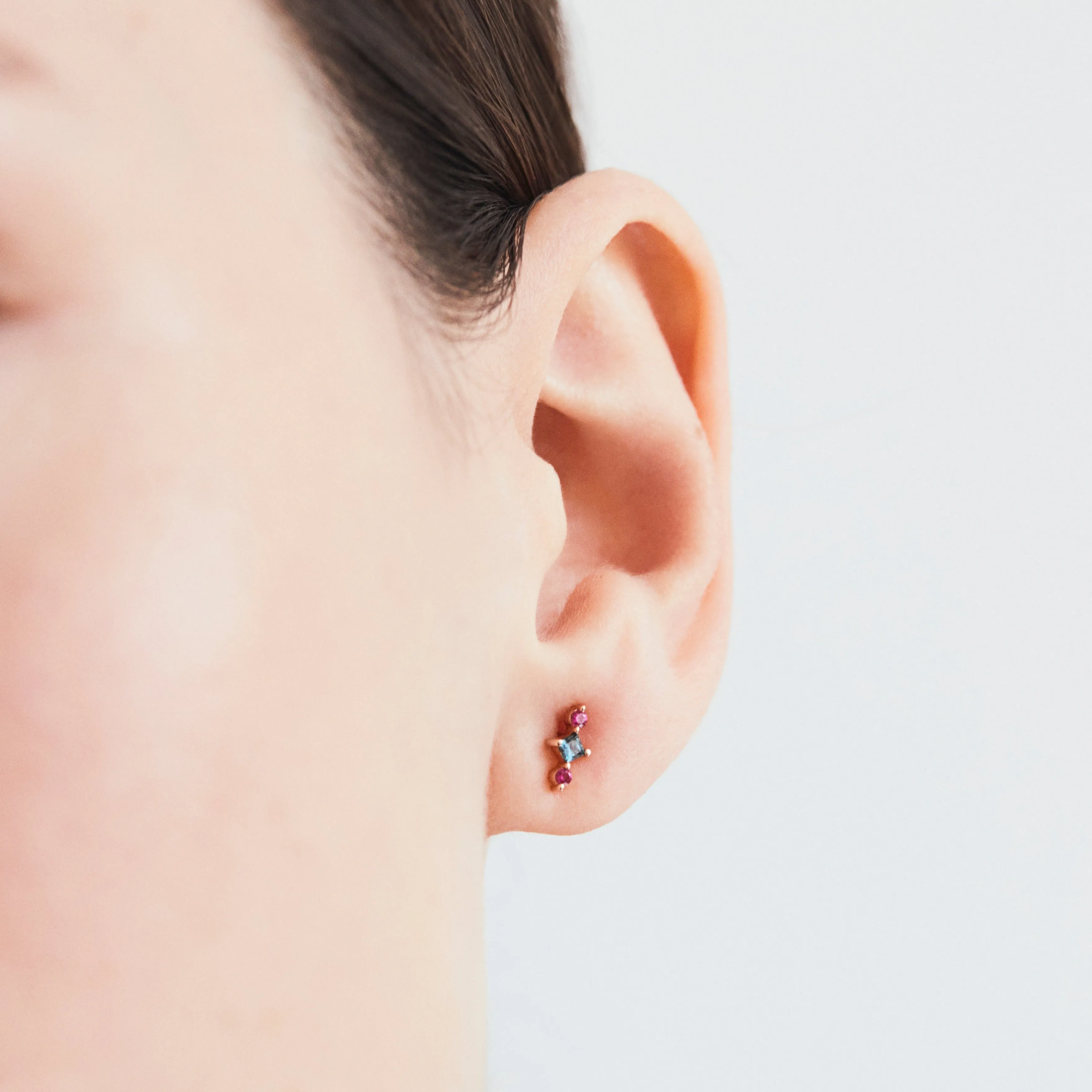 Juno Studs ~ Teal Sapphire