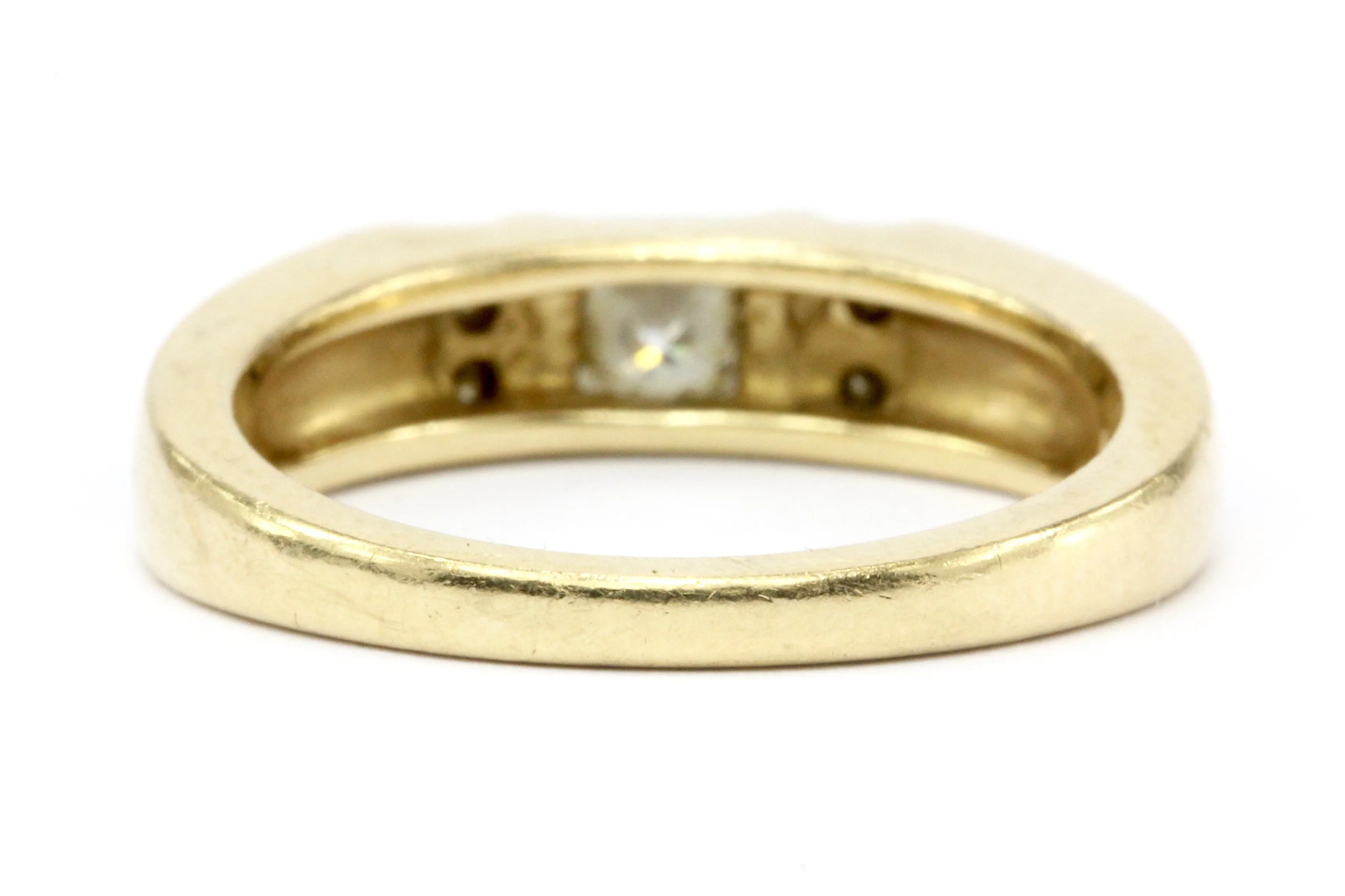 Kabana 14K Gold Princess Cut Diamond & Opal Inlaid Ring Band