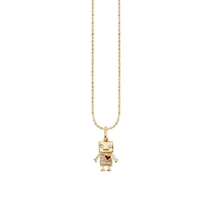 Kids Collection Gold & Diamond Baby Robot Necklace