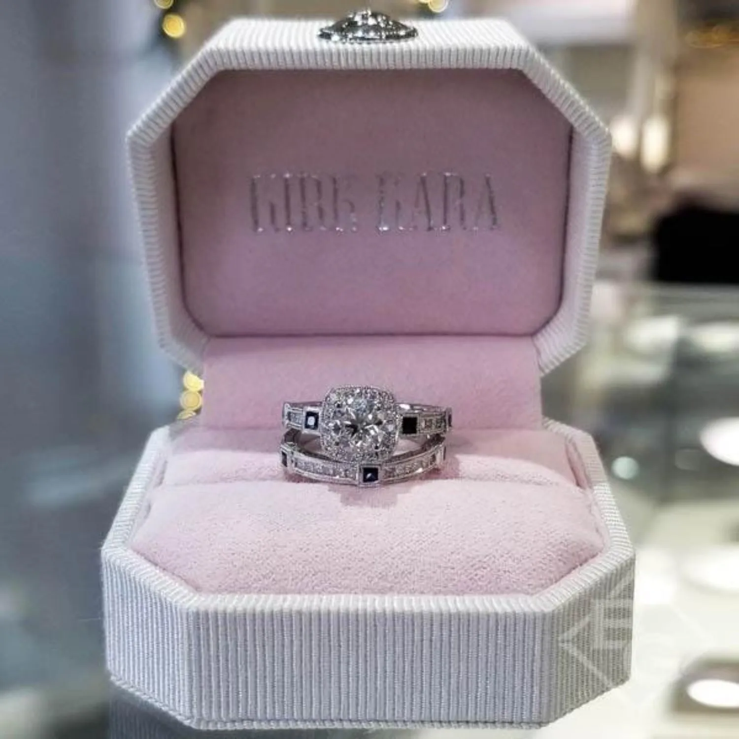 Kirk Kara "Carmella" Blue Sapphire & Diamond Wedding Band
