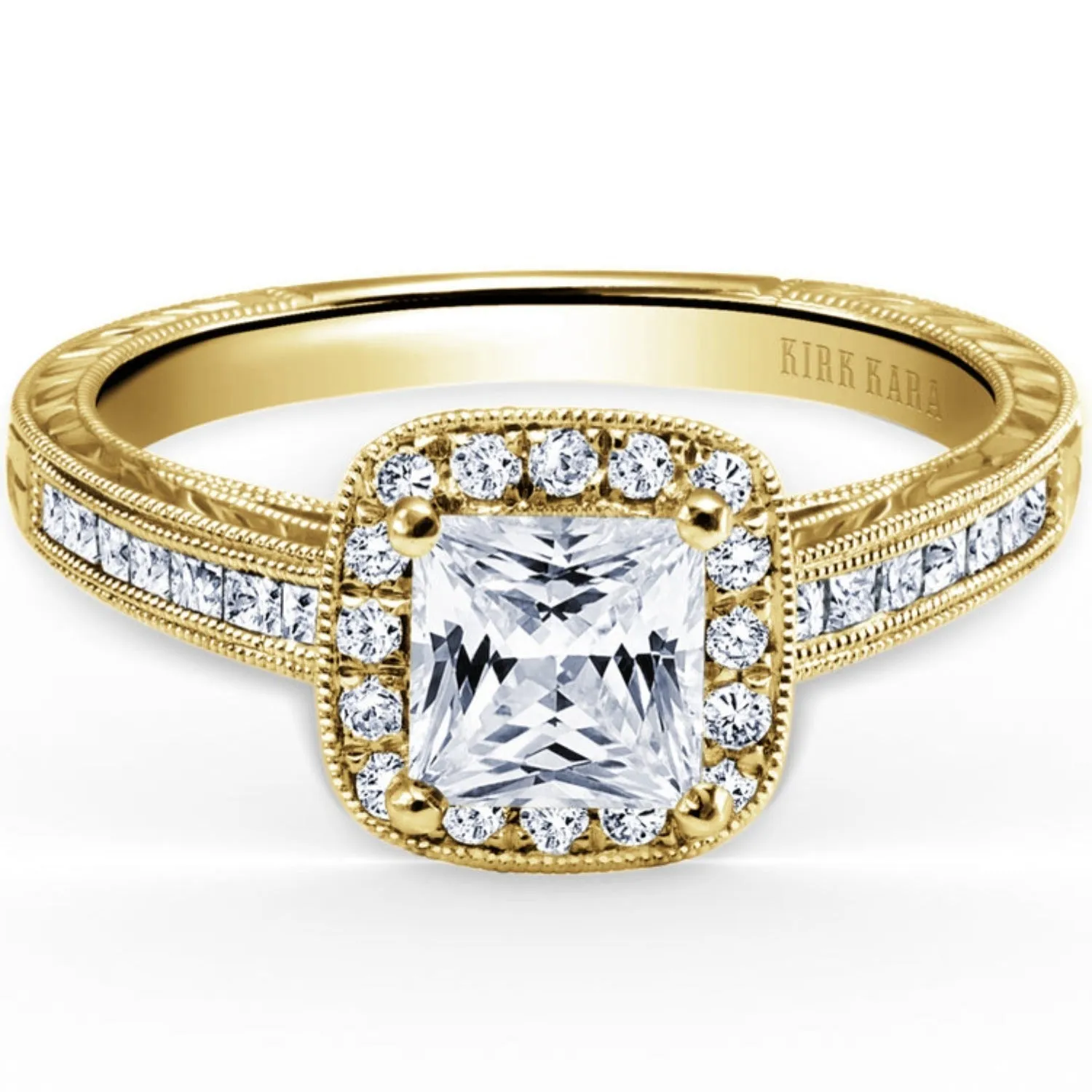 Kirk Kara "Carmella" Cushion Halo Diamond Engagement Ring
