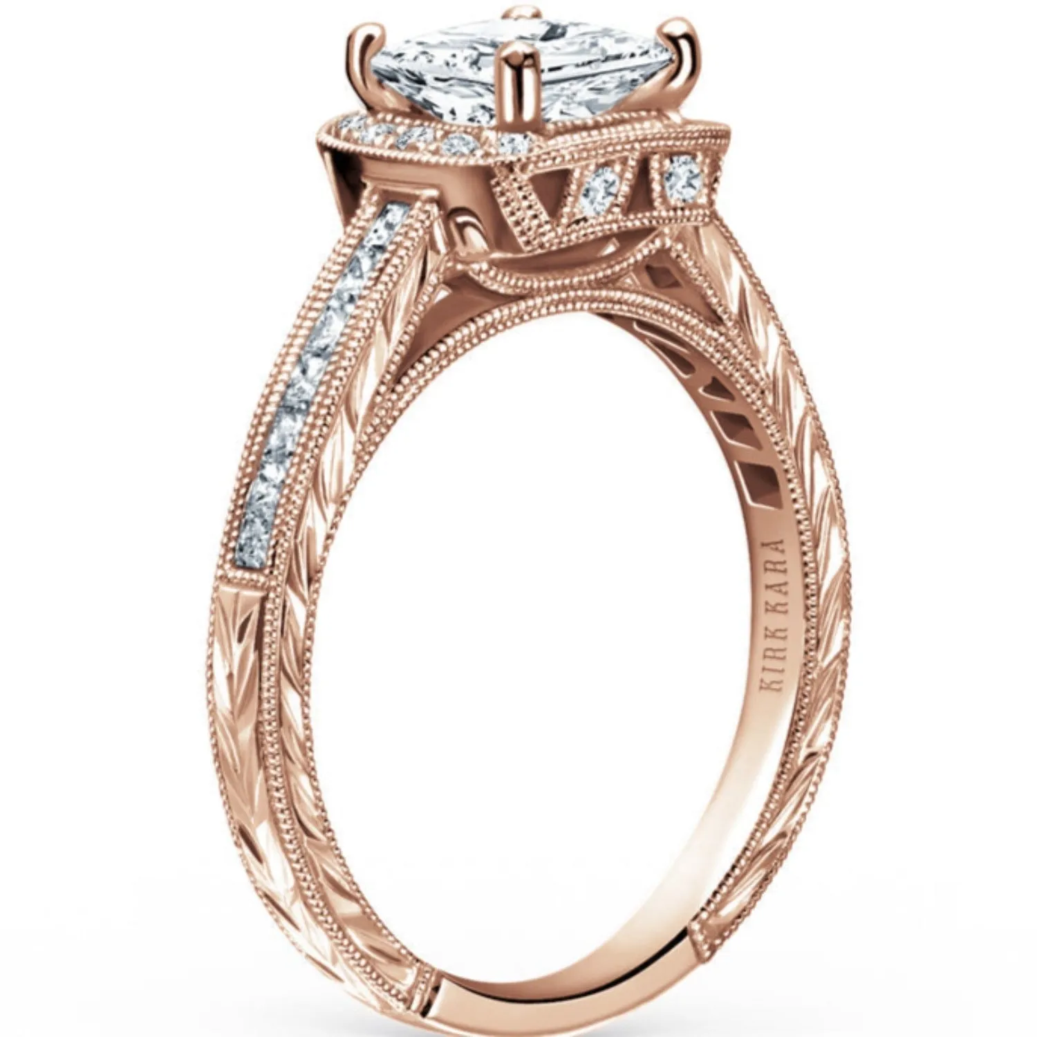 Kirk Kara "Carmella" Cushion Halo Diamond Engagement Ring