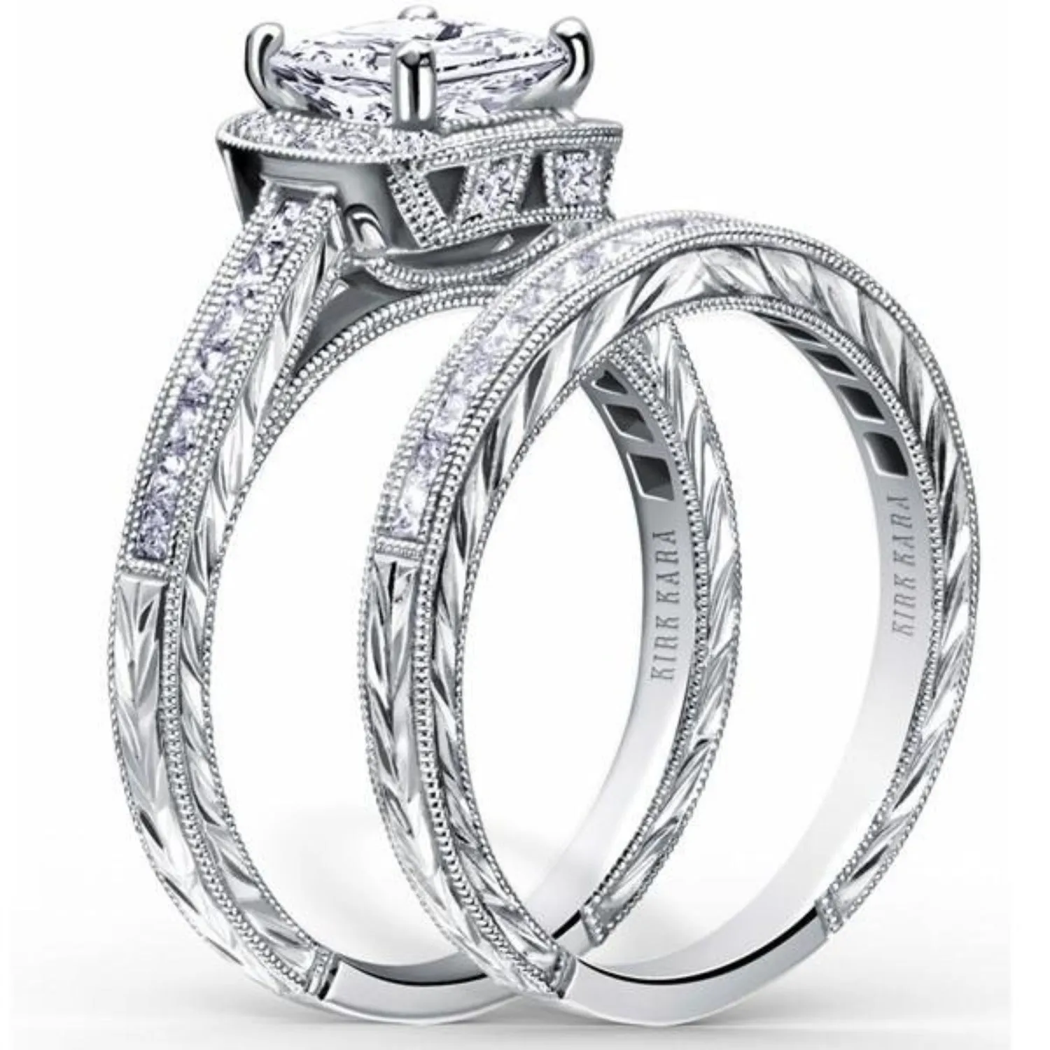 Kirk Kara "Carmella" Cushion Halo Diamond Engagement Ring