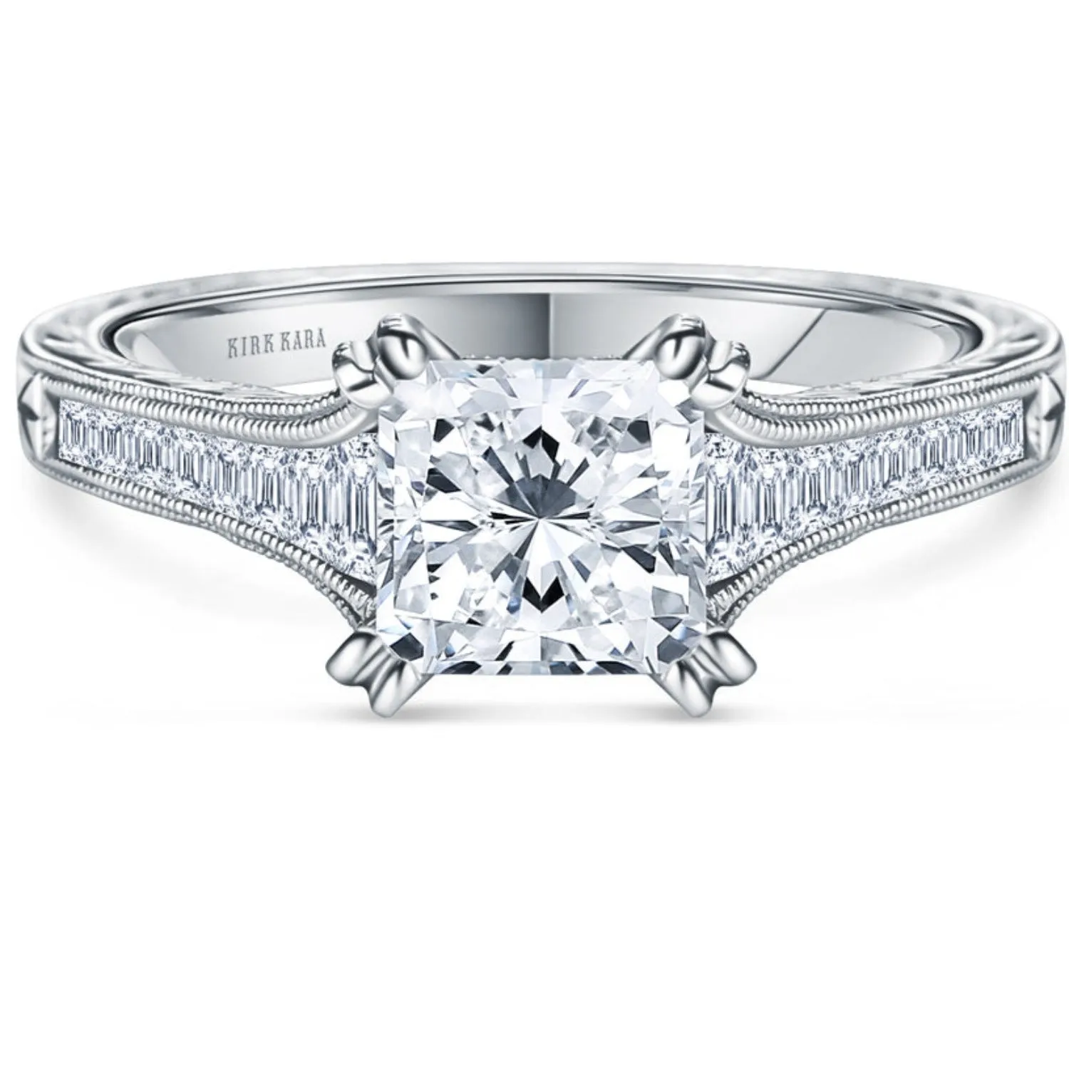 Kirk Kara "Stella" Tapered Channel Set Diamond Engagement Ring