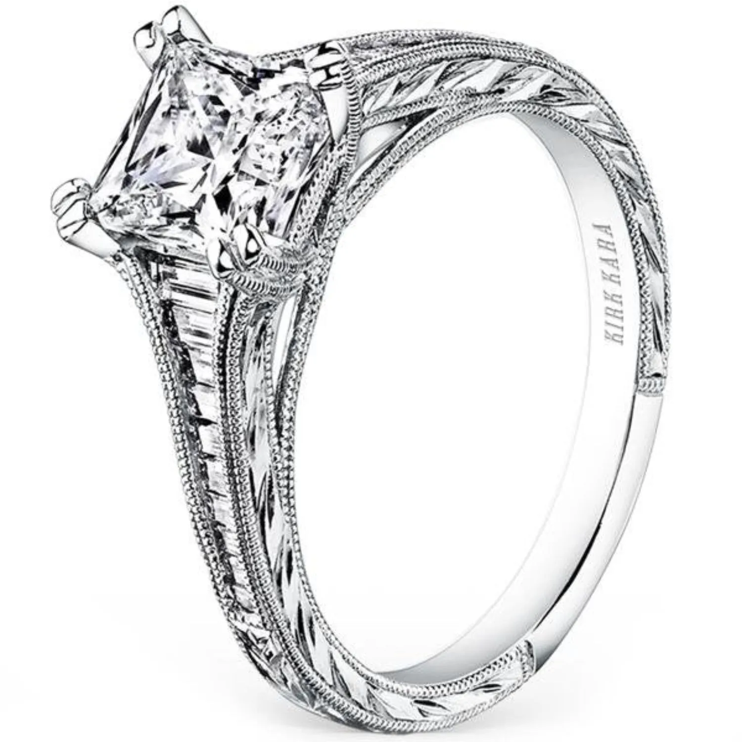 Kirk Kara "Stella" Tapered Channel Set Diamond Engagement Ring