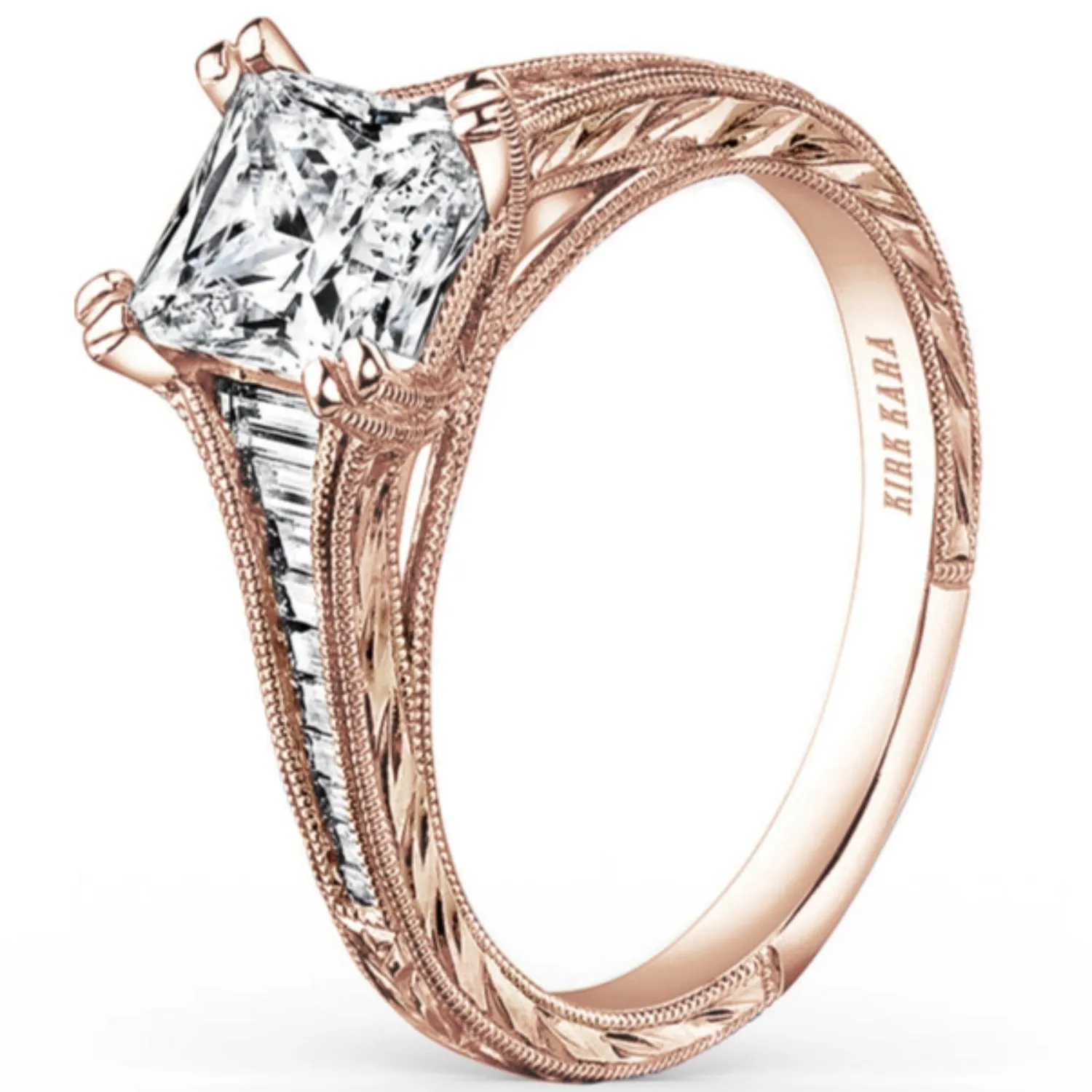 Kirk Kara "Stella" Tapered Channel Set Diamond Engagement Ring
