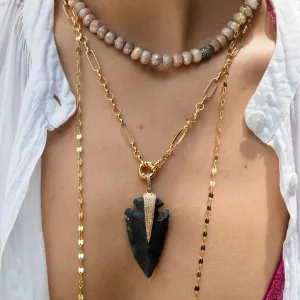 KOBY ROSE GOLD STONE DAGGER NECKLACE