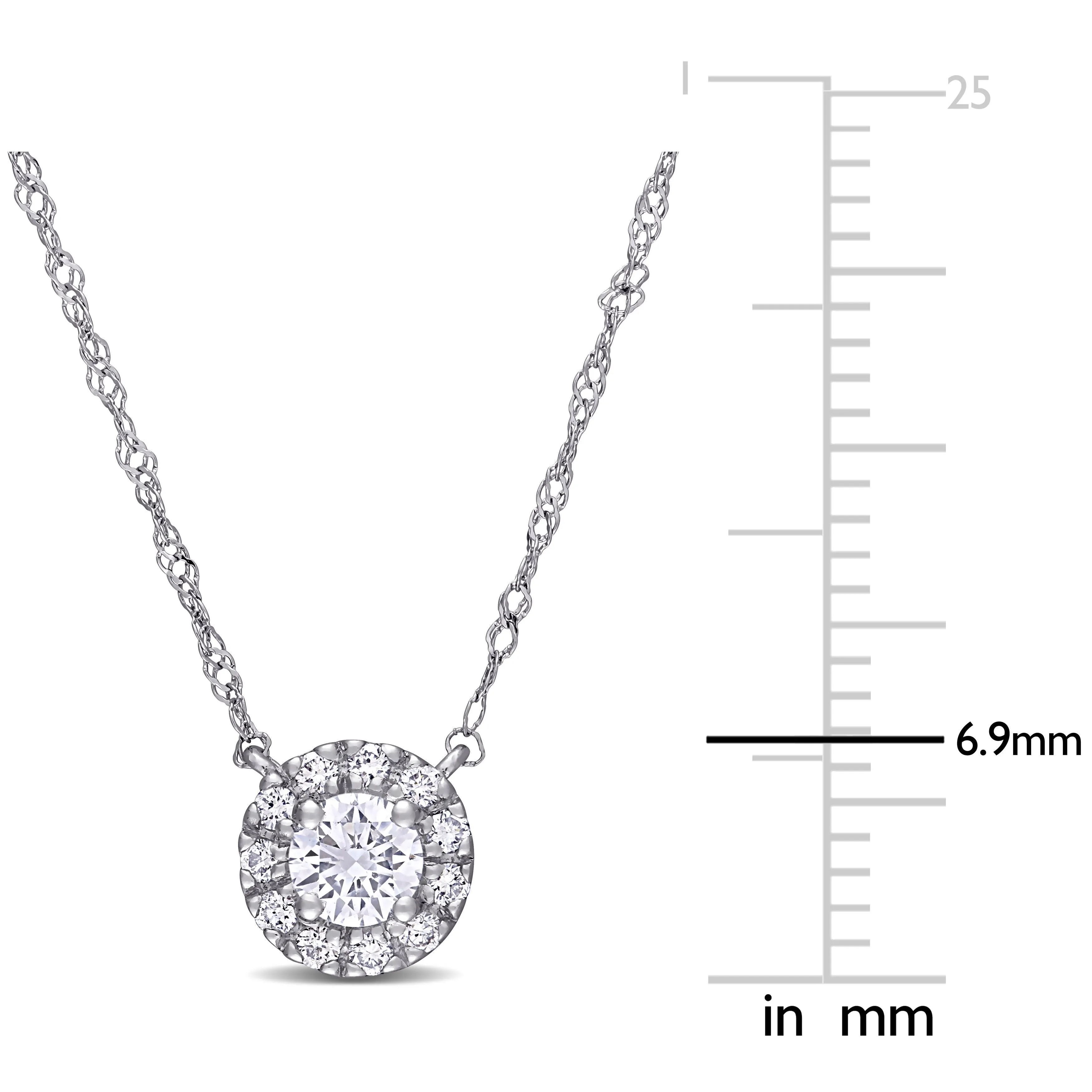 Lab Created Diamond Halo Pendant