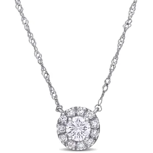 Lab Created Diamond Halo Pendant