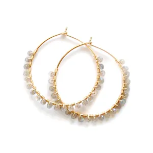 Labradorite Hoop Earrings
