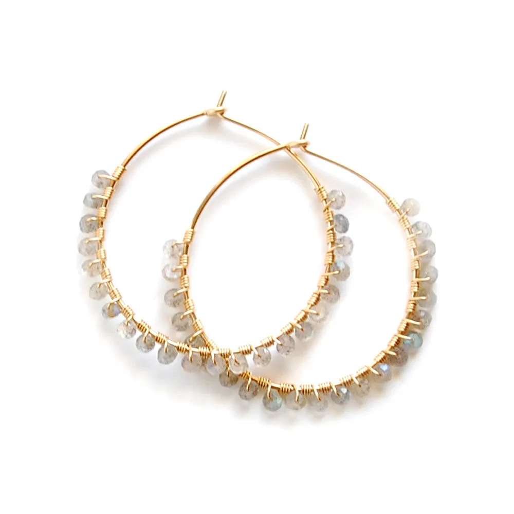Labradorite Hoop Earrings
