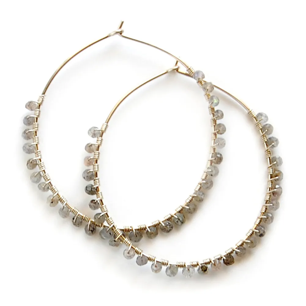 Labradorite Hoop Earrings