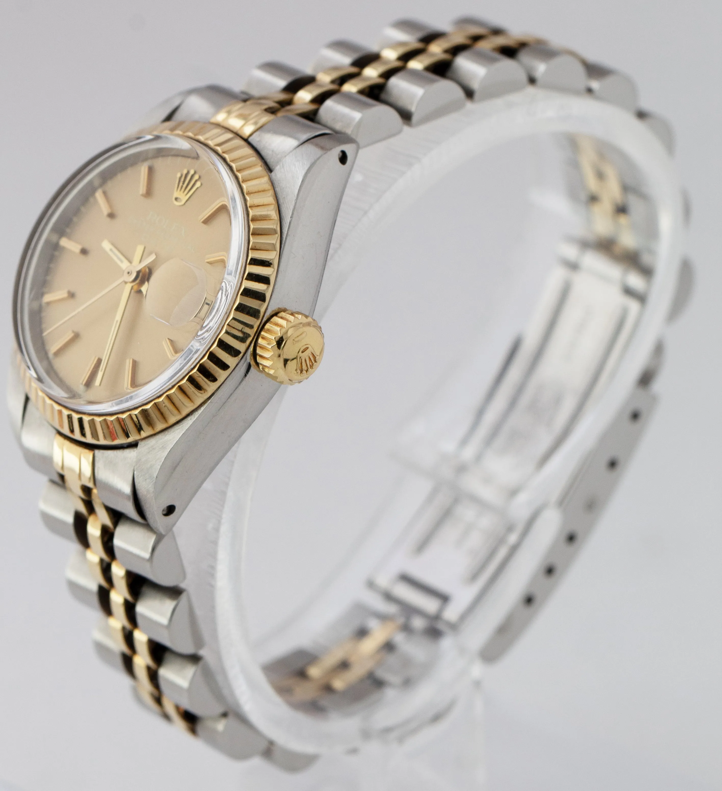 Ladies Rolex DateJust 26mm 18K Two-Tone Champagne Stainless Jubilee Watch 6917